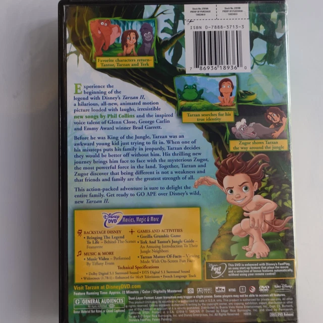 TARZAN II DVD Walt Disney Code Région 1 (Film Aventure) EUR 3,23 ...