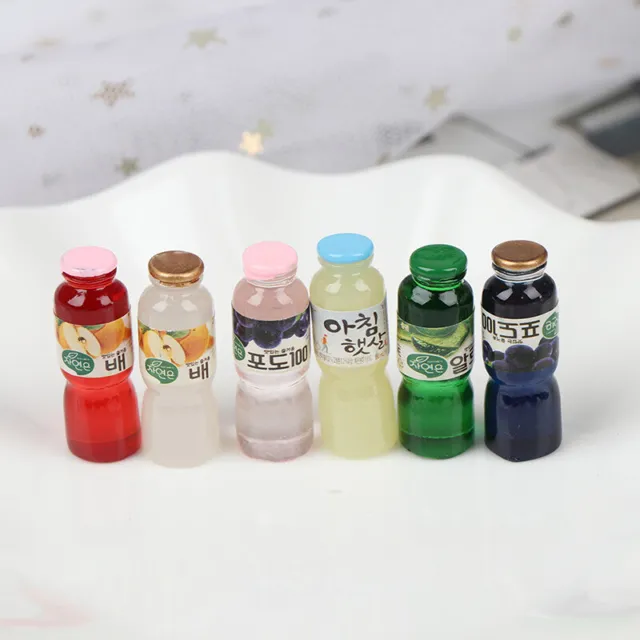 5Pcs 1:12 Dollhouse miniature drink bottles doll house kitchen accessori&Z8