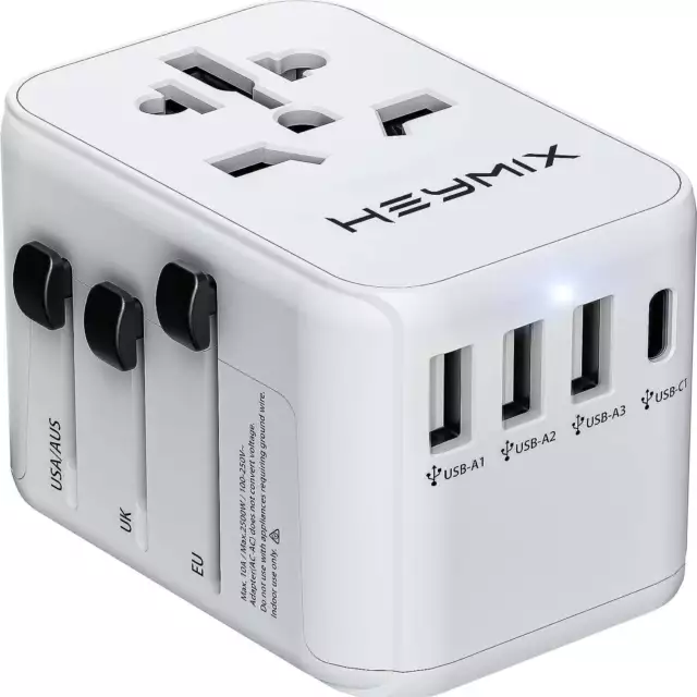 International Travel Adapter Universal Adapter Travel Plug 3-Port USB & Type-C