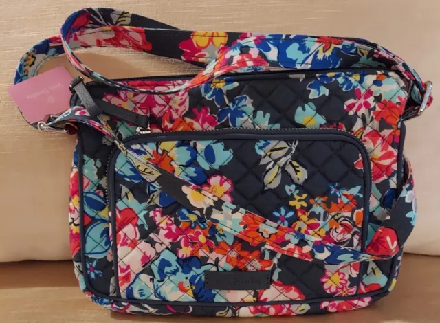 Vera Bradley Floral Quilted Cotton Little Hipster Wallet Crossbody Shoulder Bag