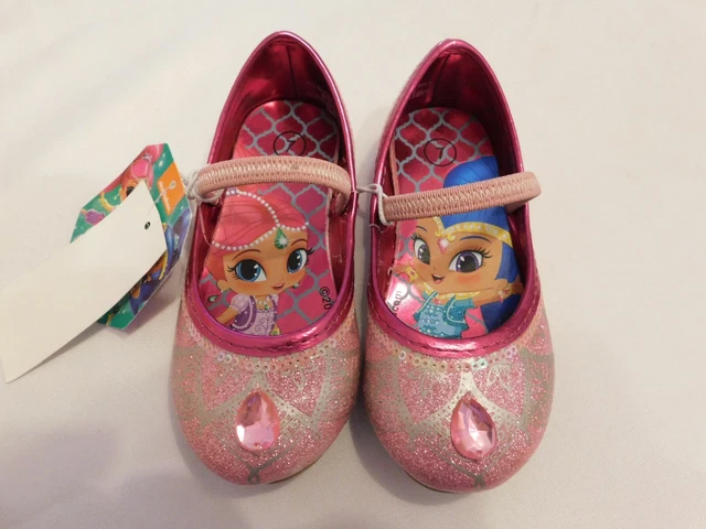 Nickelodeon Shimmer And Shine Ragazzi Bambina Piatto Scarpe Rosa Misura 7 Nwt