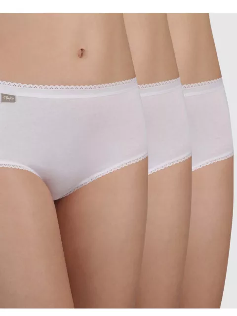 Playtex Lot De 3 Culottes Midi Coton Stretch Taille 42 Couleur Blanc Ref P00Bp