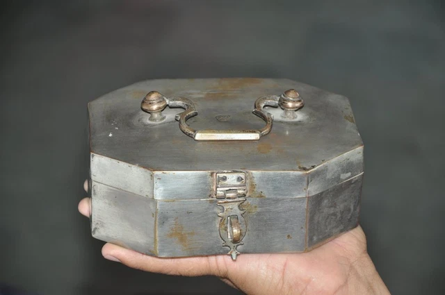 Old Brass Unique Shape Handcrafted Betel Nut Box