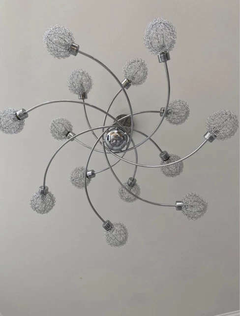 Caelus chrome effect 14 shop lamp ceiling light
