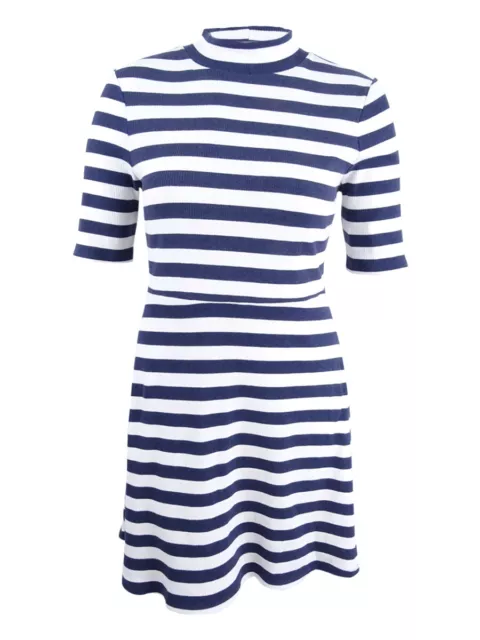 Maison Jules Women's  Striped Fit & Flare Dress  (XL, Blue Note)