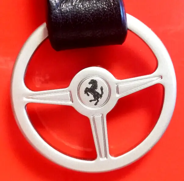 Ferrari Leather Keychain in original box. Ferrari Key Ring