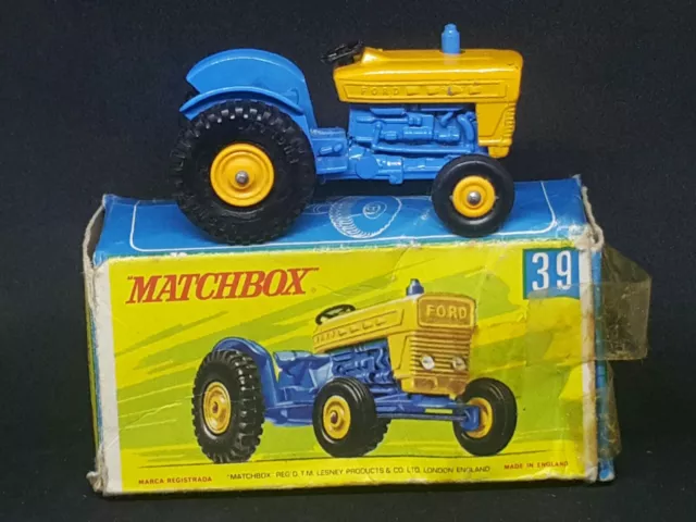 Matchbox Lesney Transitional MB39-C1: Ford Tractor, G Box, NO Ejector Ring