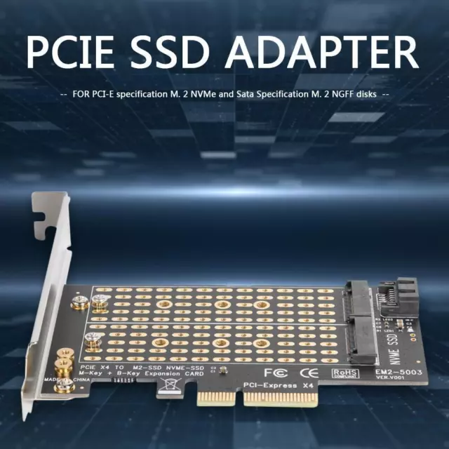 M+B Key M.2 NVME SSD to PCIE SATA Adapter Expansion Card for 2230 2242 2260 2280