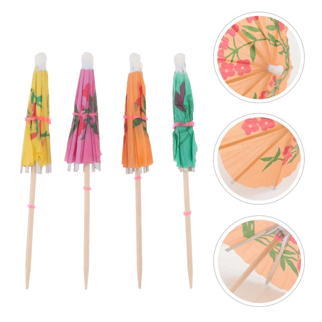 80 Pcs of Drink Parasols Cocktail Sticks Exquisite Cocktail Picks Fruit Picks