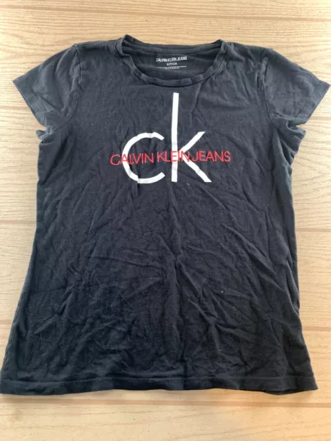 Calvin Klein women's T-Shirt Small Black Short Sleeve Crew Neck T-Shirt