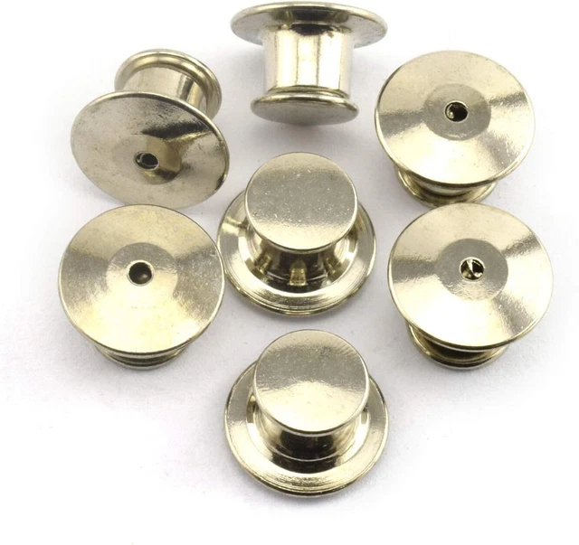 12PCS Metal Locking Pin Backs Clasp Bulk Pin Keepers for Name Tags Displaying