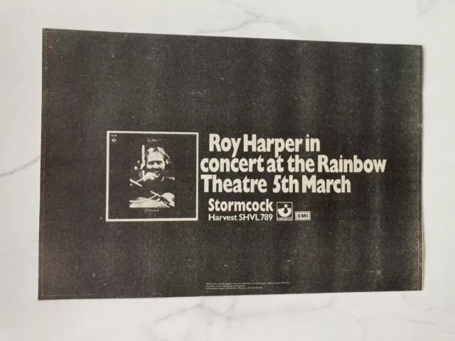 Roy Harper Rainbow Concert 1972 Small Vintage Advert 10" X 7" Melody Maker