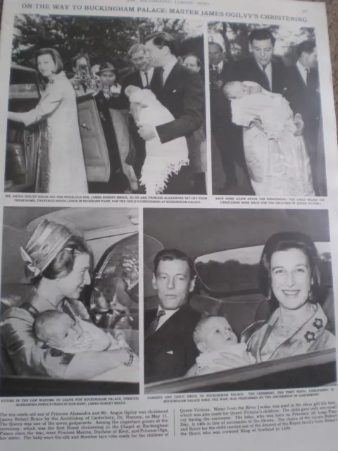 Photo article christening of son of Princess Alexandra James Ogilvy 1964 ref AY