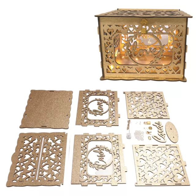 Wedding Card Box Hollow Top Wedding Card Holder For Decoration