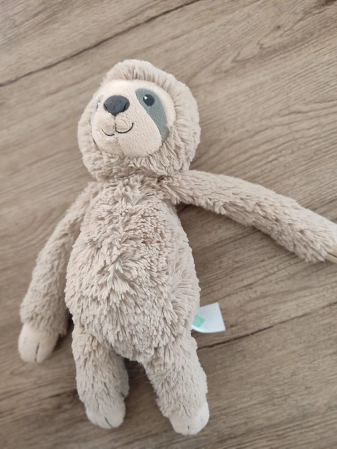 doudou peluche singe paresseux beige marron TEX 32cm