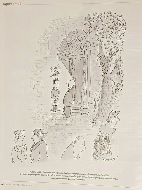 DESSIN de presse signé par SEMPE humour  Monseigneur l’archevêque   Publicité