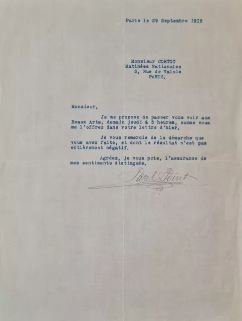lettre autographe signée Paul POIRET de 1915