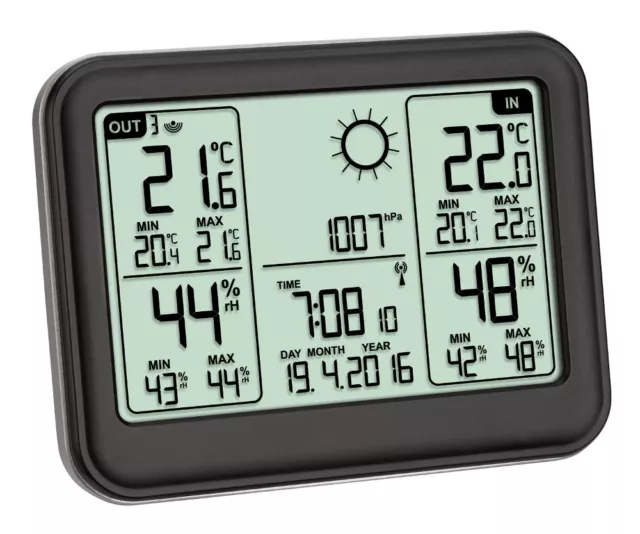 Funk-Wetterstation Memo Tfa 35.1141.01 Wetterstationen Funk 433 Mhz Funkuhr