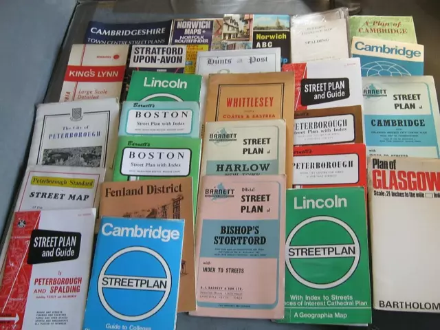 Job Lot Of Various Vintage UK Town & Street Plans