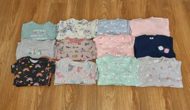 #31 Bundle Of Baby Girls Sleepsuits Pjs Vests Age 12-18 Months Inc Cath Kidston