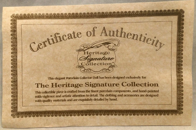 Nib Heritage Signature Collection Porcelain Doll In Sleigh Winter Baby 3