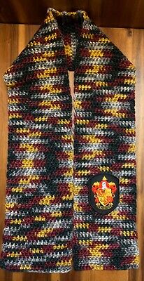 Harry Potter Inspired Gryffindor Crochet Scarf Variegate Maroon Gold House Color