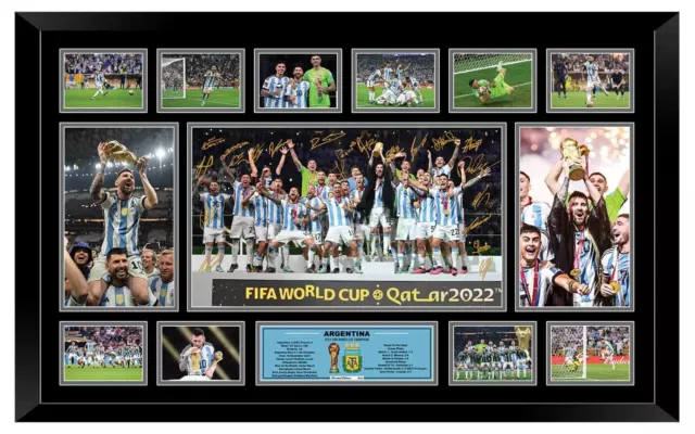 Argentina Fifa 2022 World Cup Champions Lionel Messi Signed Framed Memorabilia