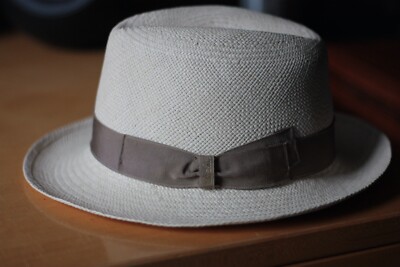 bianco cinta cannete tg 61 Borsalino BORSALINO cappello Dolce Panama Fine 