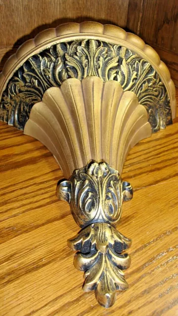 Vtg Ornate Gold Hollywood Regency 1616 Burwood Wall-Hanging Pocket/ Planter 565