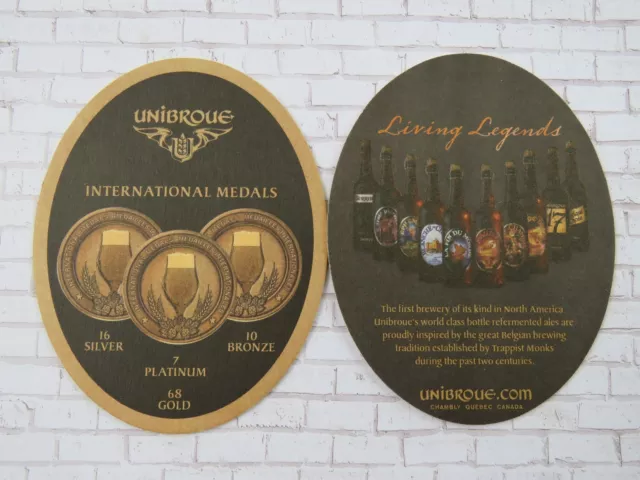Beer Coaster ~ UNIBROUE Brewery ~ Chambly, Quebec, CANADA ~ INTERNATIONAL Medals