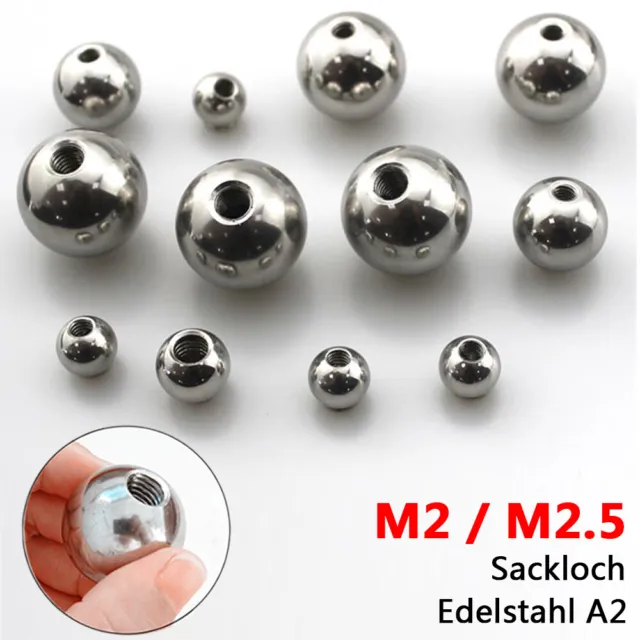 Sfere in acciaio inox semifilettatura M2 M2,5 cuscinetti a sfera in acciaio inox Ø 5 mm-22 mm