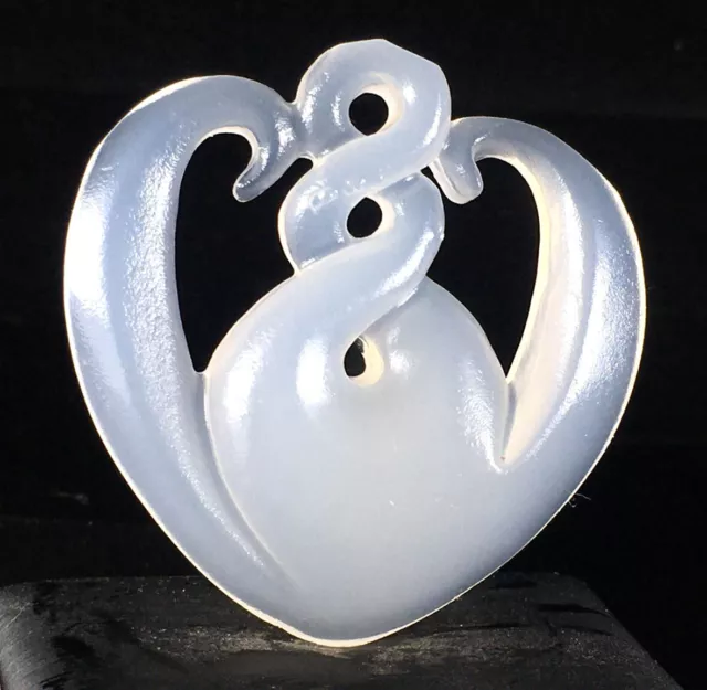 Chinese jade jadeite hand-carved pendant statue Heart gourd twisted 扭转乾坤