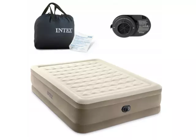 Intex 64428NP Luftbett Ultra Plush Bed Queen 230 V, Beige, 203 x 152 x 46 cm