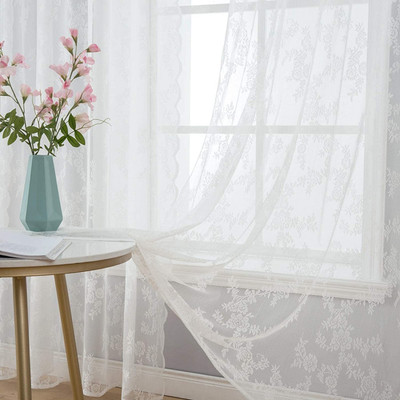 MIULEE Lot de 2 Noël Voilages à Oeillet Moustiquaire Broderie en Polyester Motifs de Feuilles d’érable Voile Rideaux de Fenêtre Décoratives pour Salon Chambre Violet 140x260cm L X H 