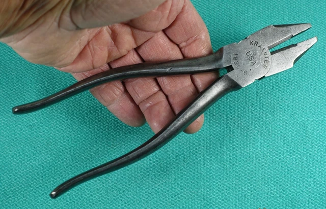 Late 1950's KRAEUTER USA No. 1830- 8" Lineman, Electrician Side Cutting Pliers