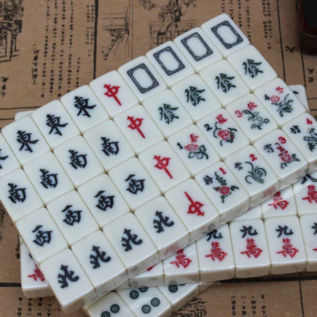 Chinese Numbered Mahjong Set 144 Tiles Mah-Jong Set Portable Chinese Toy 3