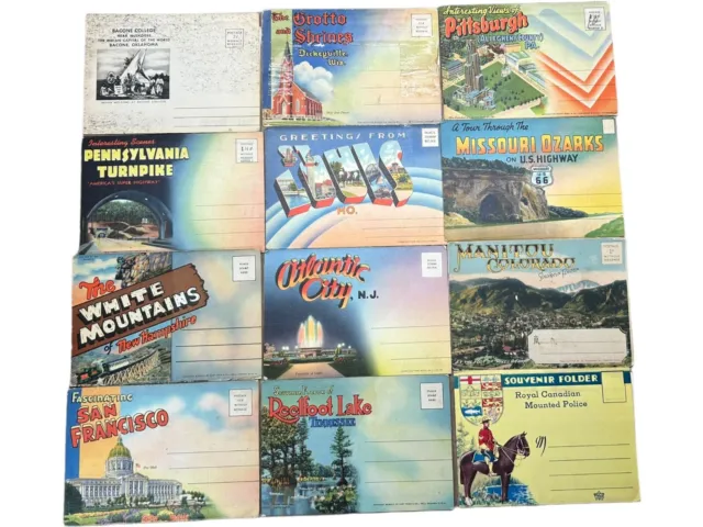 Lot of 42 Vintage Souvenir Post Card Folders 1930s- 1950's Various States. 2