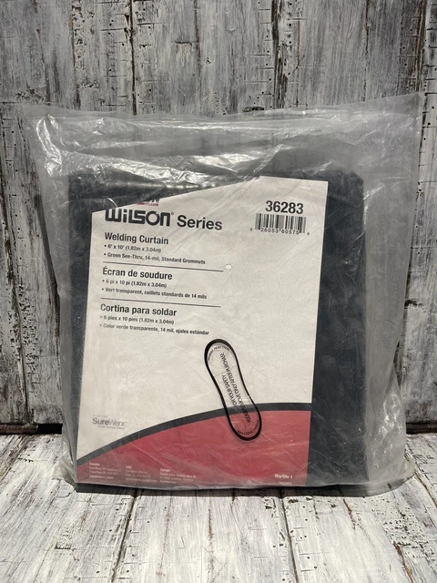 WILSON 36283 14Mil SeeThru Weld Curtain 6x10 Green Vinyl Grommet