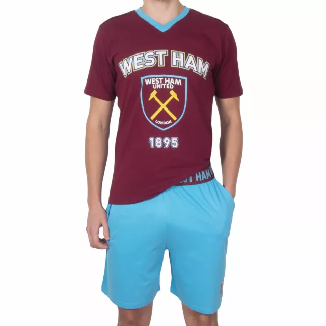 West Ham United Mens Pyjamas Short Loungewear OFFICIAL Football Gift
