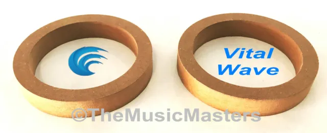 One Pair 4" inch MDF Wood Car Speaker Spacer Rings Woofer Mounting Ring VWLTW