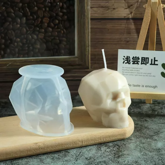 3D Skull Candle Mold Halloween Skeleton Head Candles Silicone Molds Hot W2