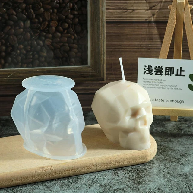 3D Skull Candle Mold Halloween Skeleton Head Candles Silicone Molds Hot W2