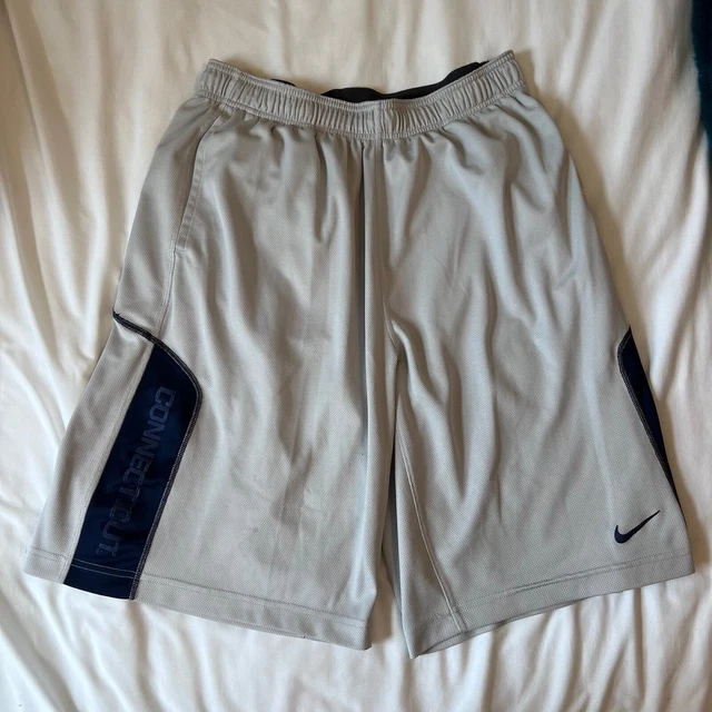 Nike Dri-Fit Men’s UConn Huskies Basketball Shorts Gray/Blue Large