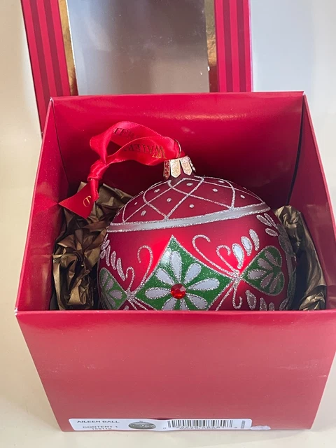 Waterford Holiday Heirloom Aileen Ball Glass Ornament w/Original Box