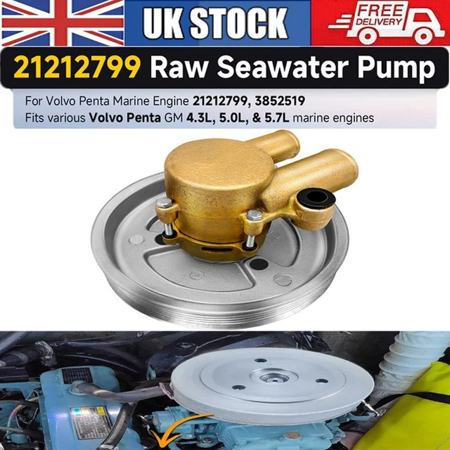Genuine Volvo Water Pump for Volvo Penta 21212799, 4.3, 5.0, 5.7