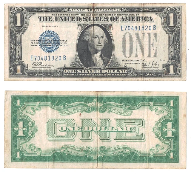 1928 B $1 Silver Certificate "Funny Back" Fr 1602 Fine #1820