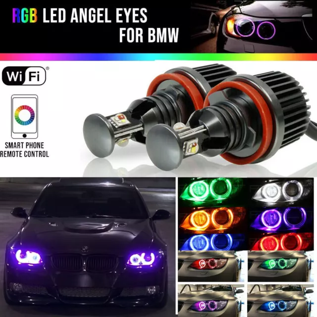 RGB Halo Ring LED Angel Eyes Canbus WIFI Led Bulb For BMW E90 E92 E82 E88 E60 M3