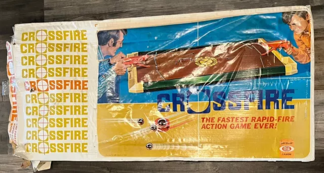 Vintage 70s Crossfire Rapid Fire Game In Original Box Ideal Toys Game