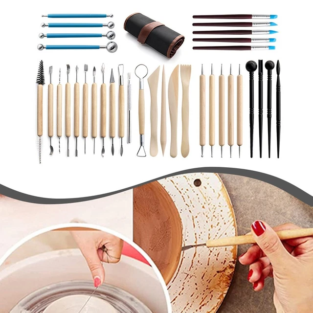 Ensemble d'outils en argile de poterie de qualité professionnelle 36 pièces en