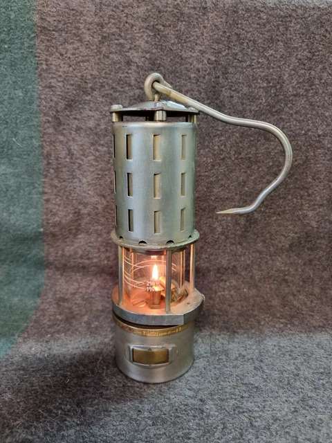 Polnische Grubenlampe mit Mantel, Wetterlampe, Steigerlampe, Bergbau